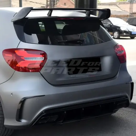 Rear Bumper Canards For Mercedes A Class W176 AMG Line Only – AMG Look, Gloss Black