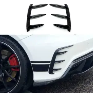 Rear Bumper Canards Voor Mercedes A Class W176 AMG Line – Racing Look, Hoogglans Zwart