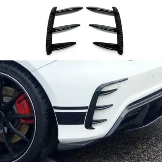 Rear Bumper Canards For Mercedes A Class W176 AMG Line Only – Racing Look, Gloss Black