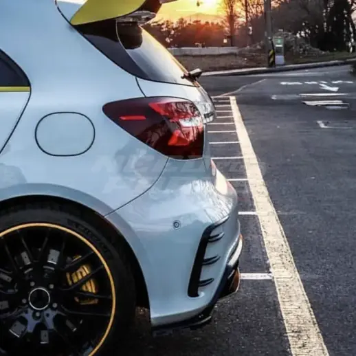 Rear Bumper Canards For Mercedes A Class W176 AMG Line Only – Racing Look, Gloss Black