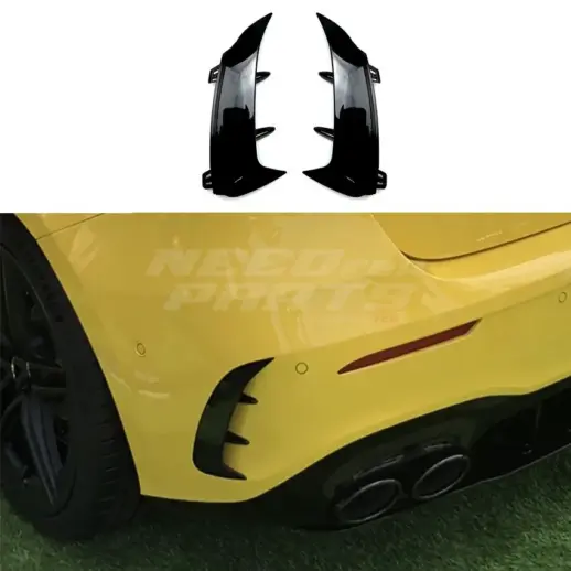 Rear Bumper Canards For Mercedes A Class W177 AMG Line & A45 AMG & A35 AMG Only – AMG Look, Gloss Black