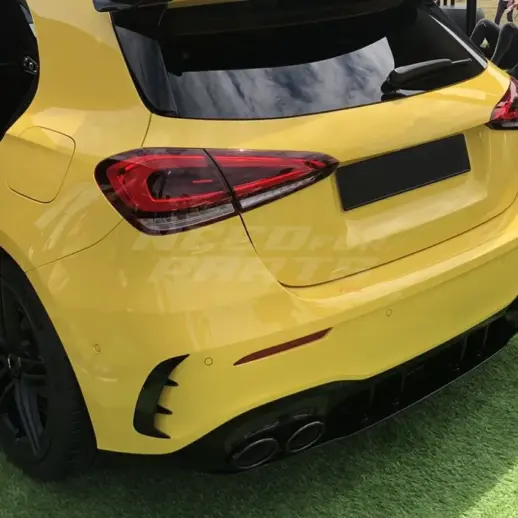 Rear Bumper Canards For Mercedes A Class W177 AMG Line & A45 AMG & A35 AMG Only – AMG Look, Gloss Black