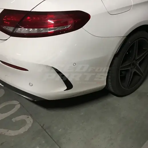 Rear Bumper Canards For Mercedes C Class C205 AMG Line & C43 AMG & C63 AMG Only – AMG Look, Gloss Black