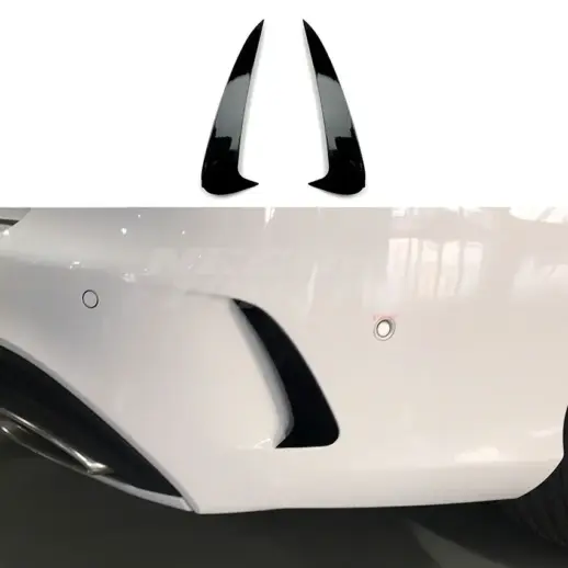 Rear Bumper Canards For Mercedes C Class S205 AMG Line & C43 AMG & C450 AMG & C63 AMG Only – AMG Look, Gloss Black