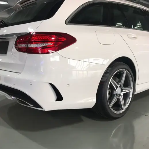 Rear Bumper Canards For Mercedes C Class S205 AMG Line & C43 AMG & C450 AMG & C63 AMG Only – AMG Look, Gloss Black