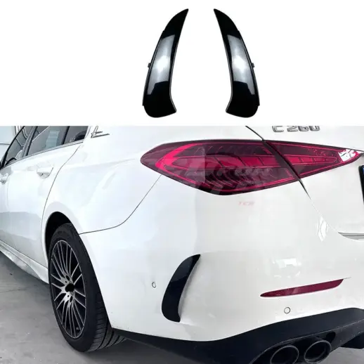 Rear Bumper Canards For Mercedes C Class S206/W206 AMG Line & C43 AMG & C63 AMG Only – AMG Look, Gloss Black