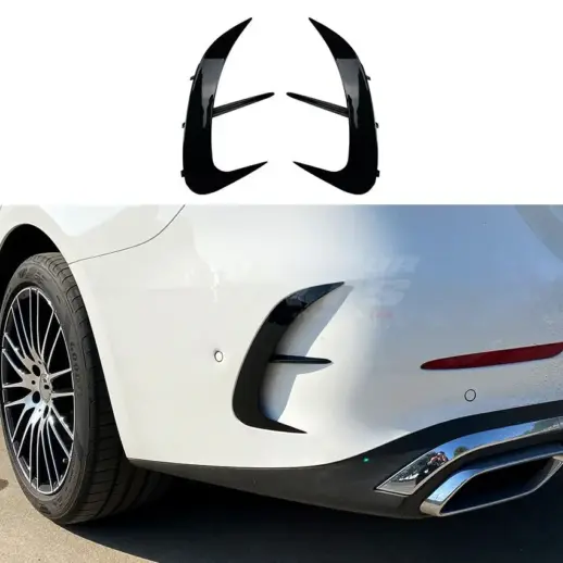 Rear Bumper Canards For Mercedes C Class S206/W206 AMG Line & C43 AMG & C63 AMG Only – Racing Look, Gloss Black