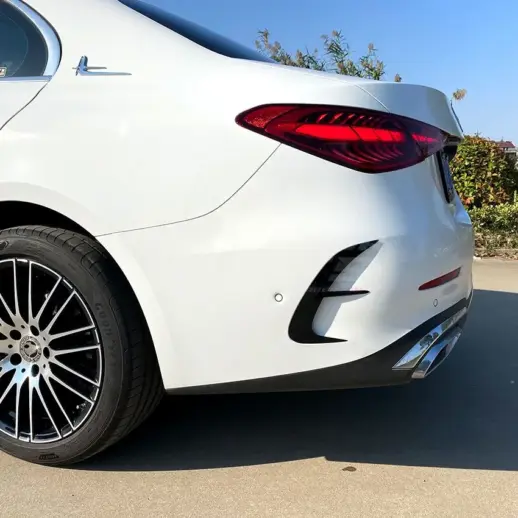 Rear Bumper Canards For Mercedes C Class S206/W206 AMG Line & C43 AMG & C63 AMG Only – Racing Look, Gloss Black