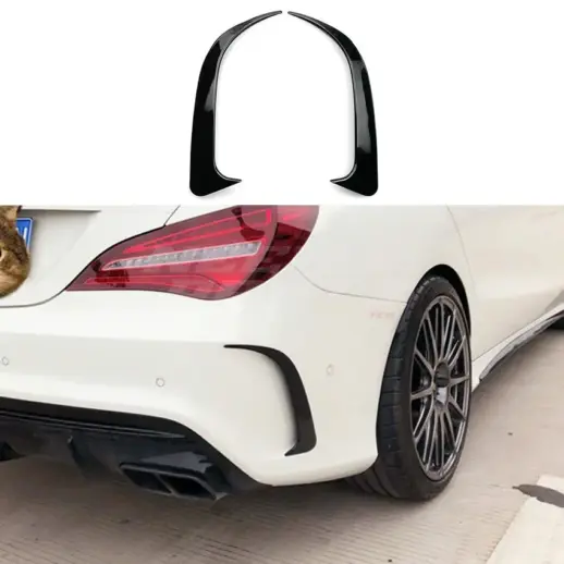 Rear Bumper Canards For Mercedes CLA Class C117/X117 AMG Line & CLA45 AMG Only – AMG Look, Gloss Black