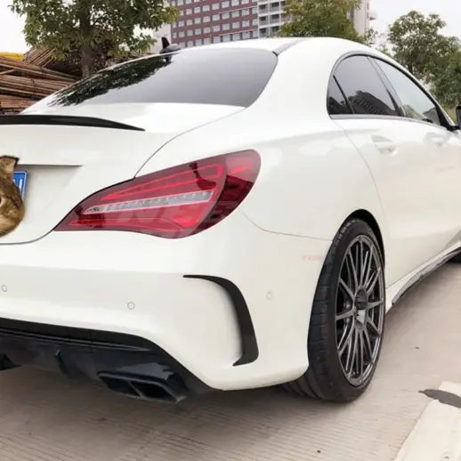 Rear Bumper Canards For Mercedes CLA Class C117/X117 AMG Line & CLA45 AMG Only – AMG Look, Gloss Black