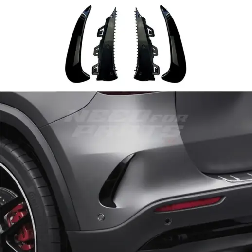 Rear Bumper Canards For Mercedes GLA Class H247 AMG Line & GLA35 AMG & GLA45 AMG Only – AMG Look, Gloss Black