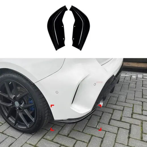 Rear Side Splitters For BMW 1 Series F40 (2019-2024) M Sport & M135i Only – M Performance Look, Gloss Black