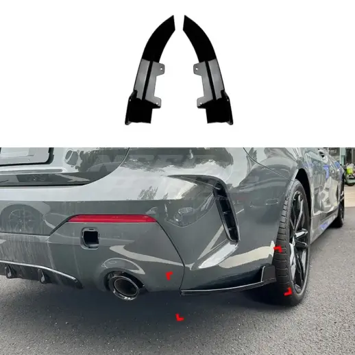Rear Side Splitters For BMW 4 Series G22/G23 M Sport & M440d & M440i Only – M Performance Look, Gloss Black