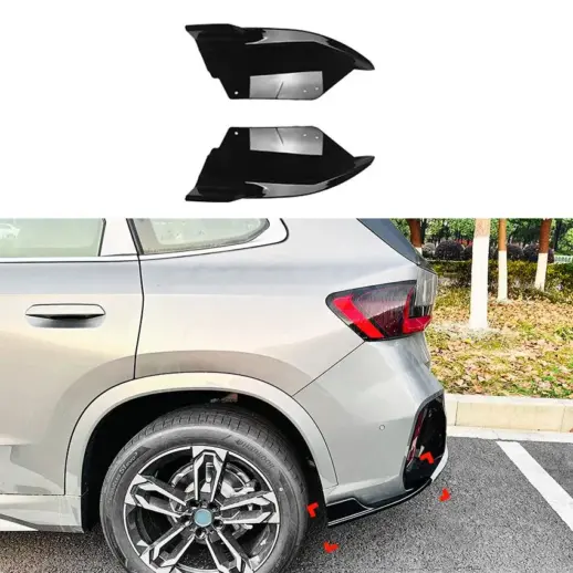 Rear Side Splitters For BMW X1 U11 (2022-present) M Sport & M35i Only – M Performance Look, Gloss Black