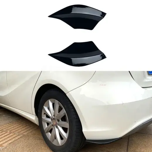 Rear Side Splitters For Mercedes A Class W176 AMG Line & A45 AMG Only – AMG Look, Gloss Black