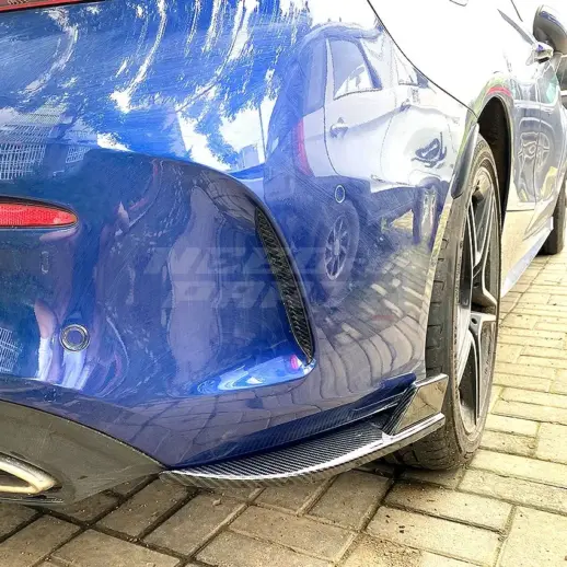 Rear Side Splitters For Mercedes C Class C205 AMG Line & C43 AMG & C63 AMG Only – AMG Look, Gloss Black