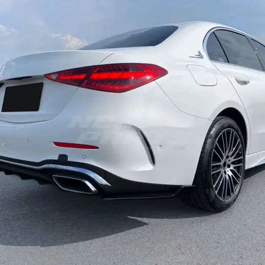 Rear Side Splitters For Mercedes C Class S206/W206 AMG Line & C43 AMG & C63 AMG Only – AMG Look, Gloss Black