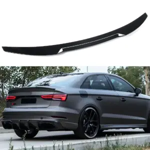 Rear Spoiler Voor Audi A3 8V (Sedan) – Sport Look, Hoogglans Zwart