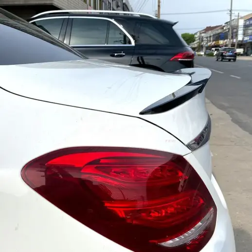 Rear Spoiler For Mercedes C Class W205 Standard & AMG Line & C43 AMG & C450 AMG & C63 AMG Only – Racing Look, Gloss Black