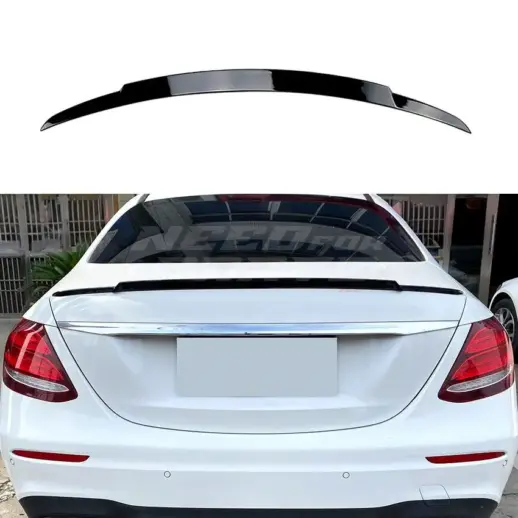 Rear Spoiler For Mercedes E Class W213 Standard & AMG Line & E43 AMG & E53 AMG & E63 AMG Only – Racing Look, Gloss Black