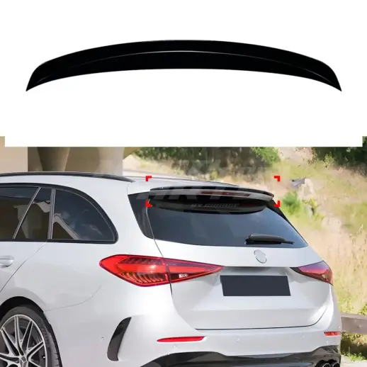 Roof Spoiler For Mercedes C Class S206 Standard & AMG Line & C43 AMG & C63 AMG Only – AMG Look, Gloss Black