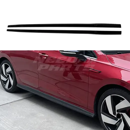 Side Skirt Extensions For Volkswagen Golf 8 (Hatchback & Variant) (2020-2024) Standard & R Line & GTD & GTE & GTI Only – Sport Look, Gloss Black