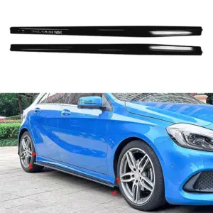 Side Skirts Voor Mercedes A Class W176 AMG Line – AMG Look, Hoogglans Zwart