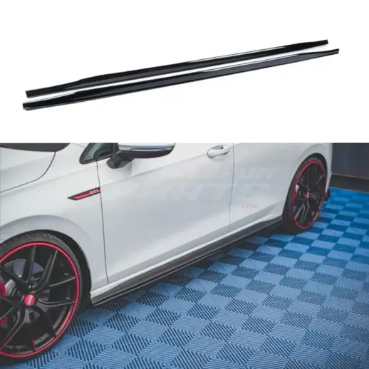 Side Skirts For Volkswagen Golf 8 (Hatchback & Variant) (2020-2024) Standard & R Line & GTD & GTE & GTI Only – Sport Look, Gloss Black