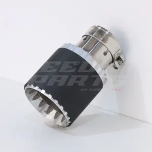 Silver Gearwheel Matte Carbon Exhaust Tip 89mm