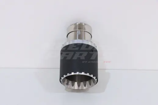 Silver Gearwheel Matte Carbon Exhaust Tip 89mm