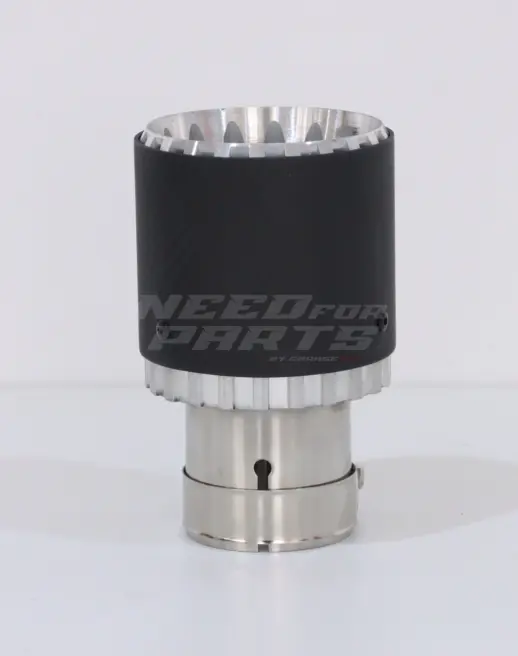 Silver Gearwheel Matte Carbon Exhaust Tip 89mm