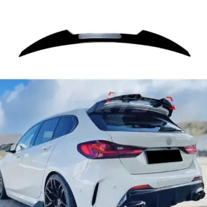 Spoiler Extension Voor BMW 1 Series F40 M Sport & M135i – Racing Look, Hoogglans Zwart