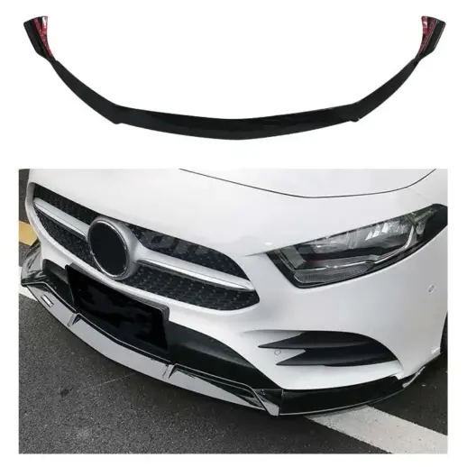 Voorspoiler voor Mercedes A Class V177/W177 Pre-Facelift AMG Line & A35 AMG – Sport Look, Hoogglans Zwart