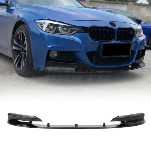 Voorspoiler voor BMW 3 Series F30 M Sport – M Performance Look, Hoogglans Zwart