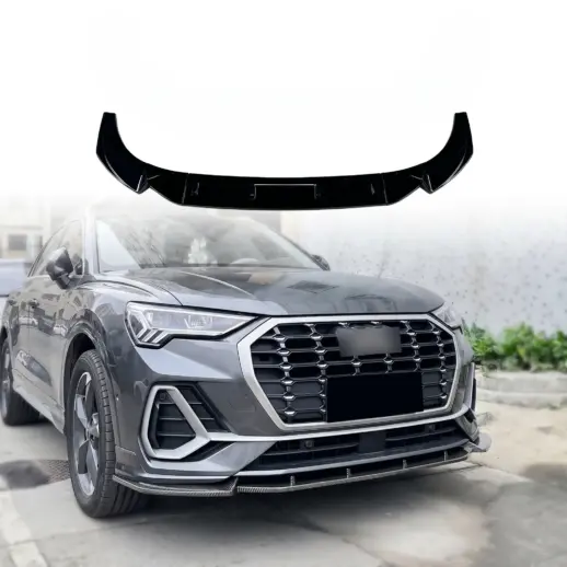Voorspoiler voor Audi Q3 S Line F3 (SUV & Sportback) – Sport Look, Hoogglans Zwart