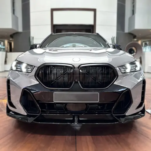 Voorspoiler voor BMW X6 G06 LCI M Sport & M60 – M Performance Look, Hoogglans Zwart
