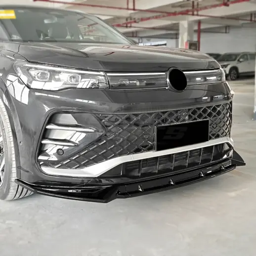 Voorspoiler voor Volkswagen Tiguan 3 (SUV) R Line – Sport Look, Hoogglans Zwart