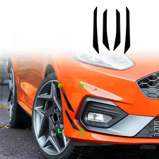 Canards voorbumper voor Ford Fiesta Mk8 (JA8-JR8) ST – ST Look, Hoogglans Zwart