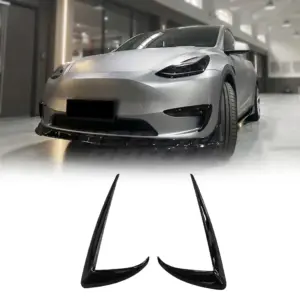 Front Bumper Trims Voor Tesla Model Y MY Pre-Facelift – Performance Look, Hoogglans Zwart