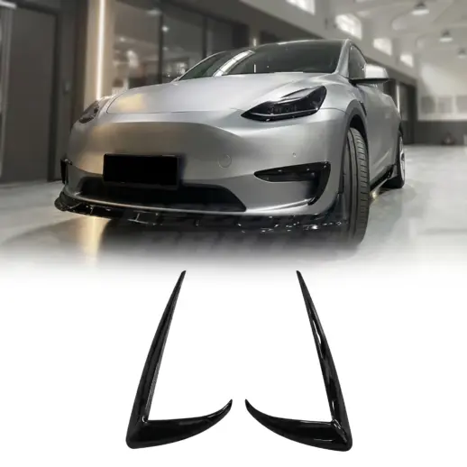 Aero flaps voorbumper voor Tesla Model Y MY Pre-Facelift – Performance Look, Hoogglans Zwart