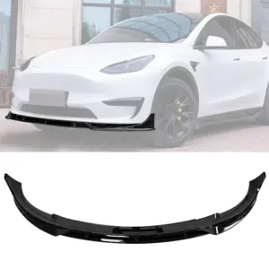 Front Splitter Voor Tesla Model Y MY Pre-Facelift – Performance Look, Hoogglans Zwart