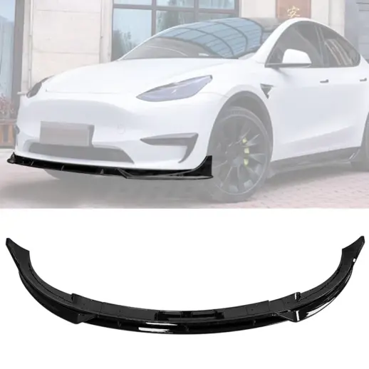 Voorspoiler voor Tesla Model Y MY Pre-Facelift – Performance Look, Hoogglans Zwart