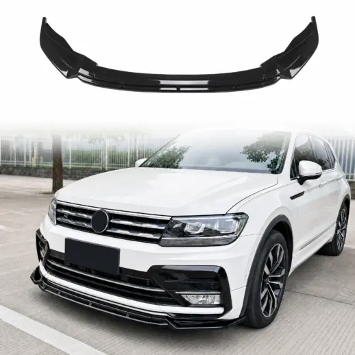 Voorspoiler voor Volkswagen Tiguan 2 (SUV) Pre-Facelift R Line – Sport Look, Hoogglans Zwart