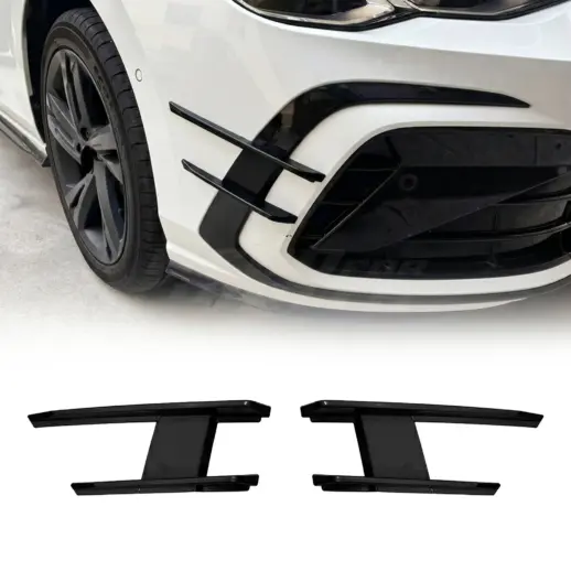 Aero flaps voorbumper voor Volkswagen Golf 8 (Hatchback) R Line & GTE & GTD & GTI – Sport Look, Hoogglans Zwart