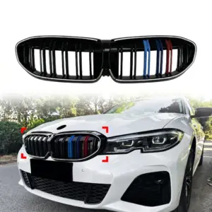 Double Line Grille Voor BMW 3 Series G20/G21 Pre-LCI – M Sport Look, Hoogglans Zwart