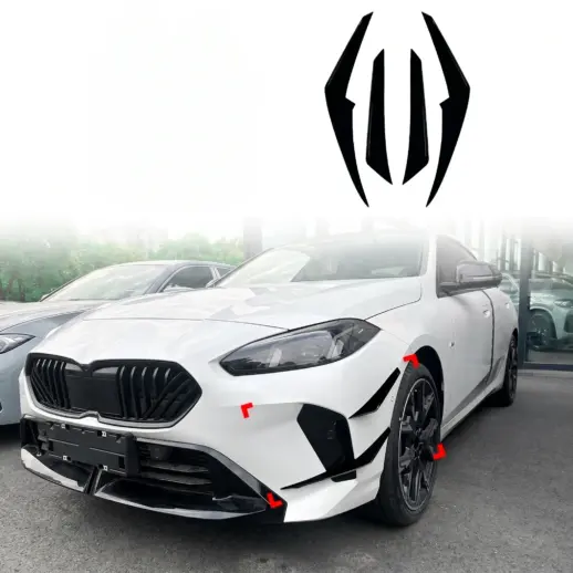 Canards voorbumper voor BMW 1 Series F70 M Sport & M135 – Super Sport Look, Hoogglans Zwart