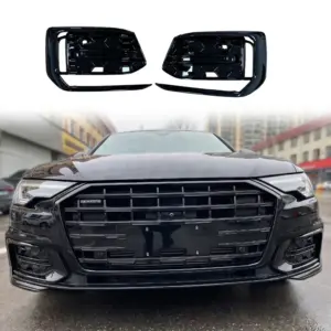 Fog Lamp Covers Voor Audi A6 S Line/S6 C8 (Avant & Sedan) Pre-Facelift – Sport Look, Hoogglans Zwart