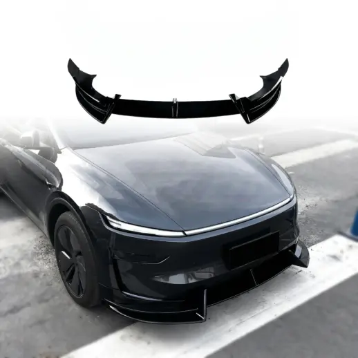 Voorspoiler voor Tesla Model Y MY Facelift – Performance Look, Hoogglans Zwart