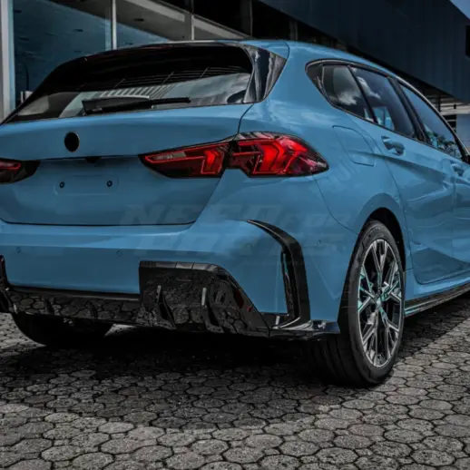 Achterbumper canards voor BMW 1 Series F70 M Sport & M135 – M Performance Look, Hoogglans Zwart