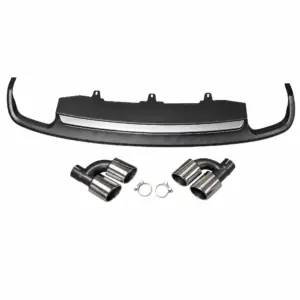 Diffuser With Chrome Exhaust Tips Voor Audi A6 S Line/S6 C7 (Avant & Sedan) Pre-Facelift – OO-OO – S6 Look, Zilver